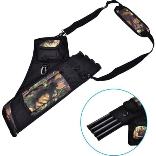 Canvas Back Archery Holder Arrow Quiver Bag With 4 Tubes for Outdoor Camping Hunting Shooting Accessories Hunting Belts Backpack