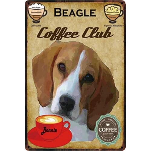 [ Kelly66 ] Beagle Dogs Metal Sign Tin Poster Home Decor Bar Wall Art Painting 20*30 CM Size y-2036