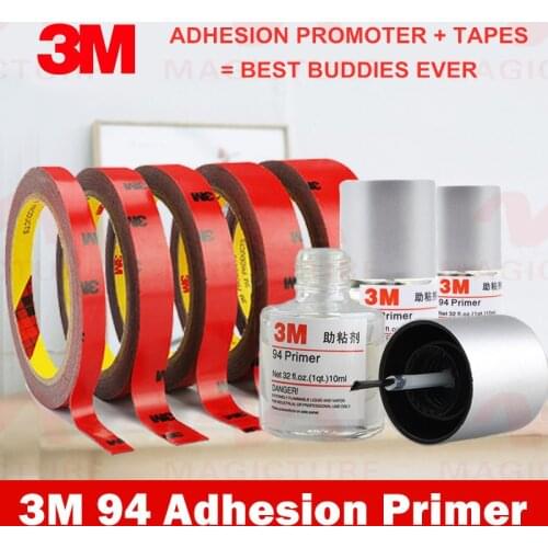 Multi-function 3M 94 Adhesion Primer 10ML Glue + Double-sided Tape For Home Auto Tape Repair Strong Tackifier Adhesion Promoter