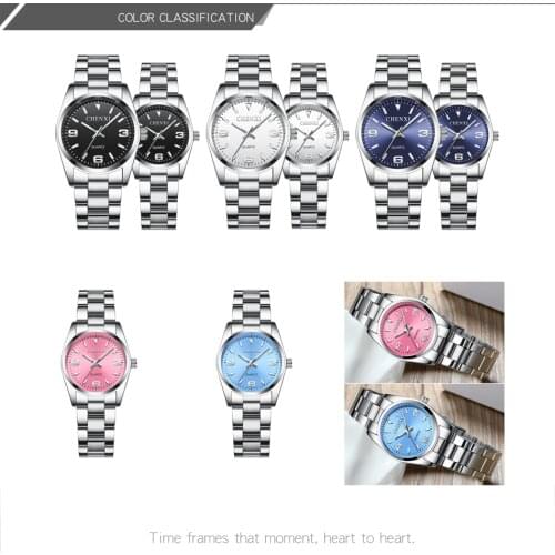 CHENXI 003A Lovers Fashion&Casual Stainless Steel Band Watch Japan Quartz Simple Style l Waterproof Mens Watches
