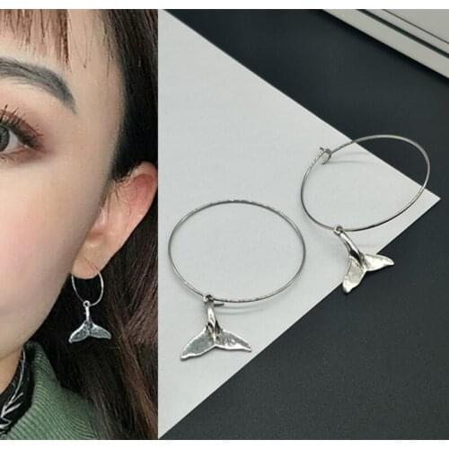 Fashion jewelry metal fish tail earrings