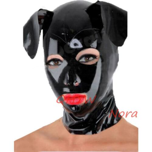 Pure 100% Natural Latex Man Mask Hood with Open Mouth and Nose Cosplay Costumes Anime Cosplay