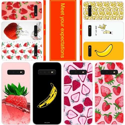Soft Case For Samsung Galaxy S21 S20 S11 S10 S9 S8 Plus Cover S7 Edge S10e Ultra Strawberry banana
