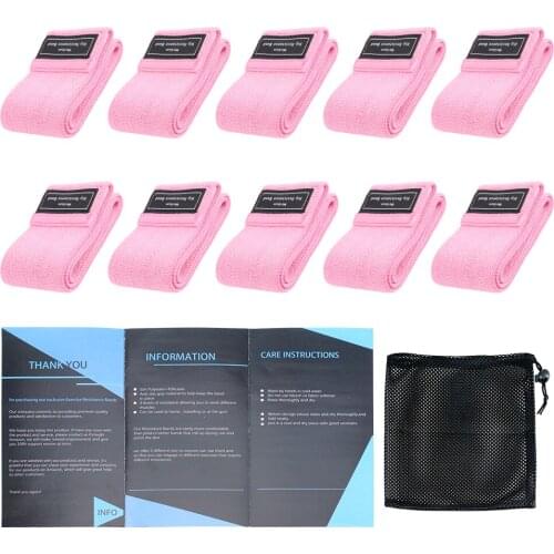 10PCS Rubber Resistance Band Set Gym Squat Yoga Belts Suit Leg Hip Circle Non-Slip Fitness Strength Sports Home Workout Training