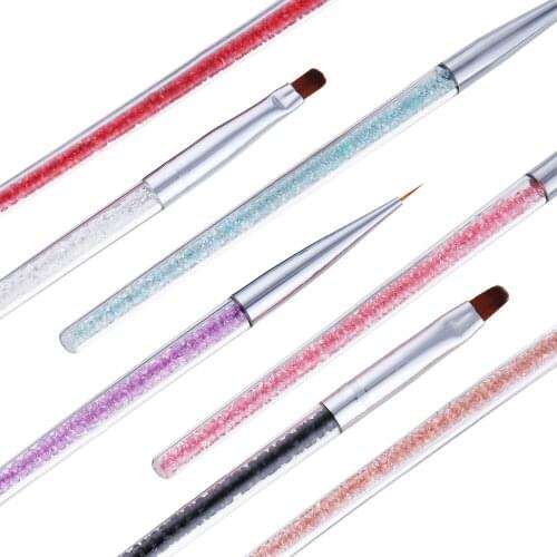 7pcs/set Rhinestone Nail Art brush Set Nails Tips Dotting Lining Painting Desigh Pen 3d Manicure Nail Pen In Dotting Tools