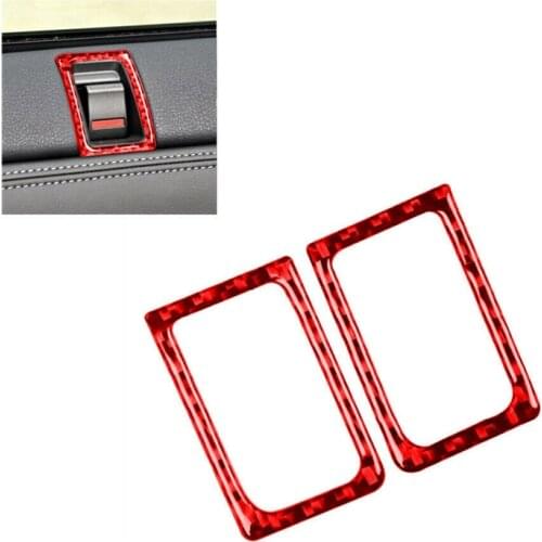 For Nissan GTR R35 2008-2016 Carbon Fiber Stickers Car Door Lock Pin Button Knob Frame Cover Trim