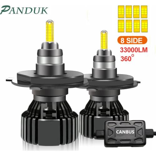 PANDUK 360 H4 H11 LED 33000LM 110W Canbus 9012 HIR2 H7 H1 H3 H8 D1S D2S HB3 9005 HB4 9006 Led Car Headlight 6000K Fog Lamp 12V
