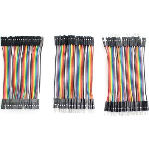 120PCS Dupont Line Male to Male + Male to Female and Female to Female Jumper Wire Dupont Cable for Arduino DIY Electronic Kit