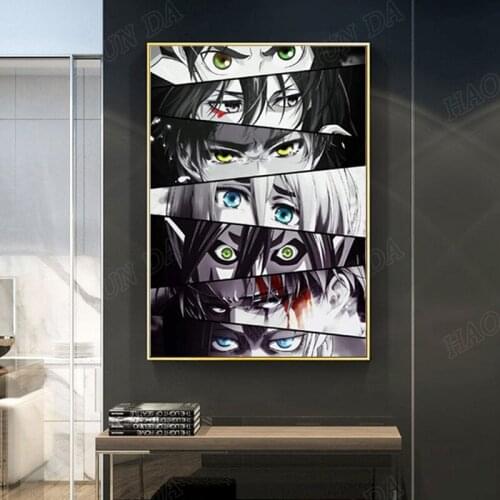 Attack on Titan Anime Poster other anime character eyes Decorative Painting Canvas Wall Art Living Room Posters Bedroom Painting