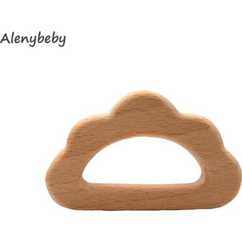 Natural Wooden Cloud Shape Teether DIY Kids Teething Beads chew Necklace Nursing molar Tooth baby Teether Nursing Product toys