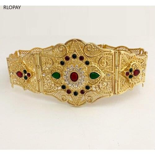 Luxury Gold Belts for Women Bridal Rhinestone Belt Long Chain Wedding Belt Crystal Arabic Designer Diamond Belts for Dresses