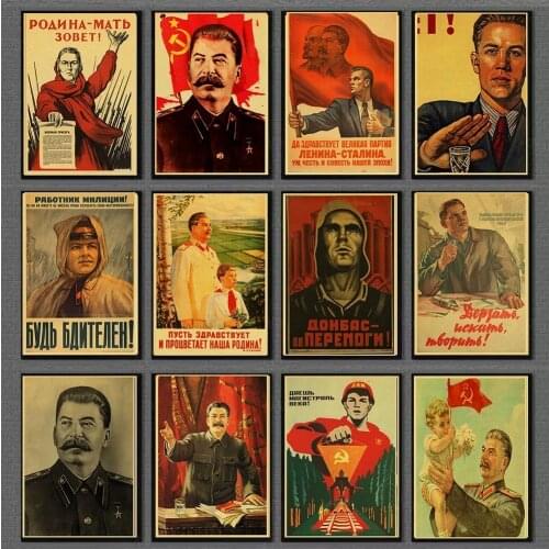 Russian Comrade Joseph Stalin Poster Wall Stickers Vintage Poster Prints High Quality For Bar / Home Decorar