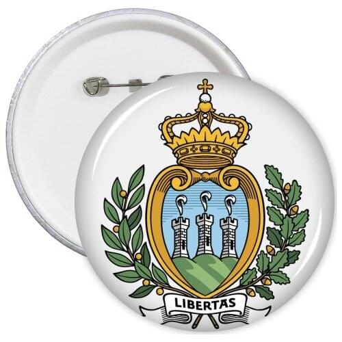 San Marino Europe National Emblem Round Pins Badge Button Clothing Decoration Gift 5pcs