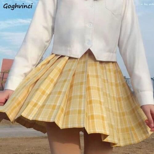 Skirts Women JK Japanese Preppy Uniform High Waist Plaid Pleated Teens Mini Skirt A-line Cute Harajuku Summer Graceful Cosplay