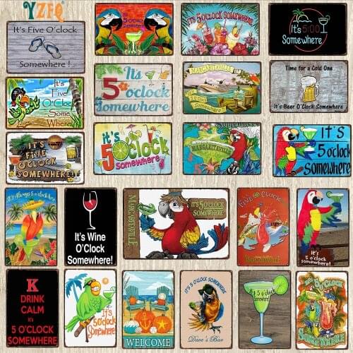 【YZFQ 】The Beach Summer Metal Plate Tin Signs Plaque Wall Art Home Garden Vintage Decor 30x20cm DU-9433A