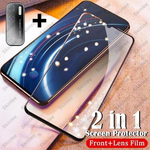 Skinlee 2 in 1 Film For Tecno Pouvoir 4 Screen Protection Film Tempered Glass Protector Lens Protection Film For Pouvoir 4 Pro