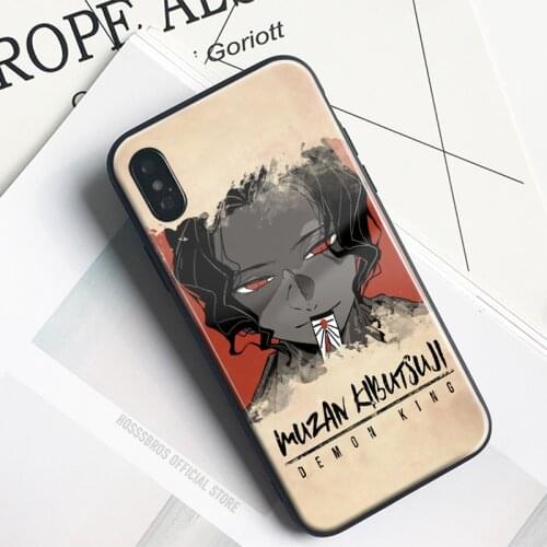 Muzan Kibutsuji Kimetsu no Yaiba Silicone Glass for iPhone SE 6 6s 7 8 Plus X XR XS 11 12 Mini Pro Max Phone Case Cover Shell
