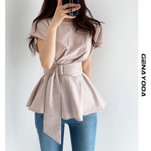 Genayooa Korean Style T Shirt Women Clothes Harajuku Shirt Short Sleeve Womens T-shirt 2021 Summer Tops Femme Dropshipping