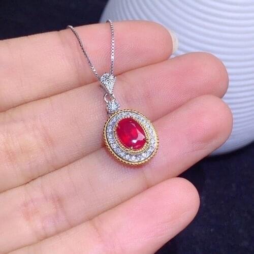 Classic Style Ruby Pendant 925 Silver Womens Pendant, Exclusive Boutique, Elegant Atmosphere
