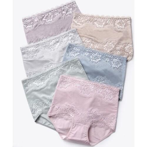 HighWaist Lace tangas women Sexy Abdominal Underwear Womens Briefs Womens Slim Large Underwear Lenceria femenina modis