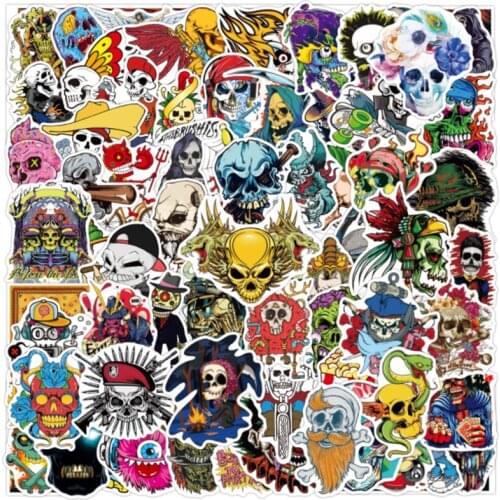 10/30/50/100Pcs/Set Halloween Skeleton For Snowboard Laptop Luggage Fridge Car- Styling Vinyl Decal Home Decor Stickers