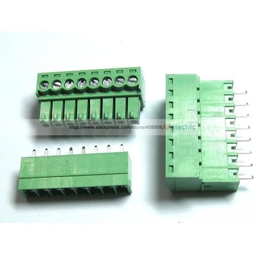 12 Pcs Screw Terminal Block Connector 3.5mm 8 Pin Way Green Pluggable Type