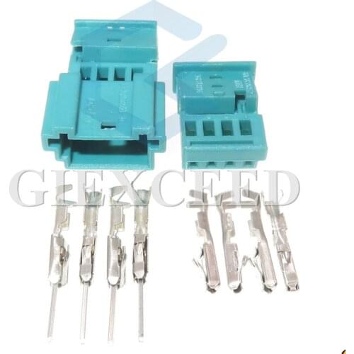 2 Sets 4 Pin 968813-9 1452576-9 Auto Wiper Sensor Plugs Door Light Atmosphere Lights Wire Socket Female Male Connector For BMW