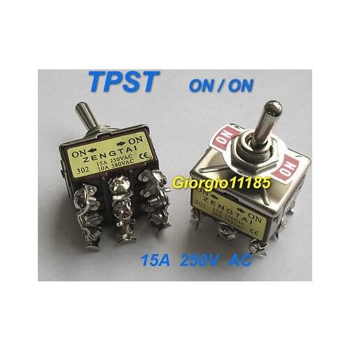 5pcs TPST ON/ON Industrial Toggle Switches 302 triple pole single throw