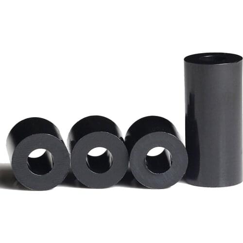 50pcs M3.2 M4.2 M5.2 Black ABS Rround Spacer Standoff Nylon Non-Threaded Spacer Round Hollow Standoff Washer