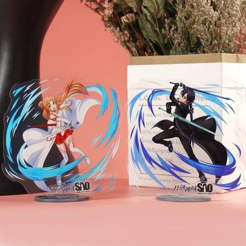 Anime Sword Art Online SAO Cosplay Figure Stand Sign Kirito Asuna Yui Acrylic Stand Model Plate Holder