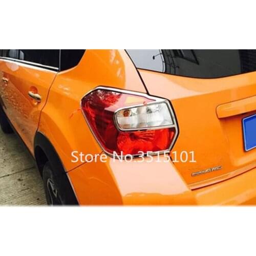 Car Detector ABS Chrome Cover Trim Back Tail Rear Light Lamp Frame 2pcs For Subaru XV 2012 2013 2014 2015 2016