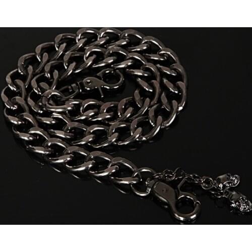 Free Ship fashion MEN male mens College trousers waist chain armed front pants Korean casual personality skull metal