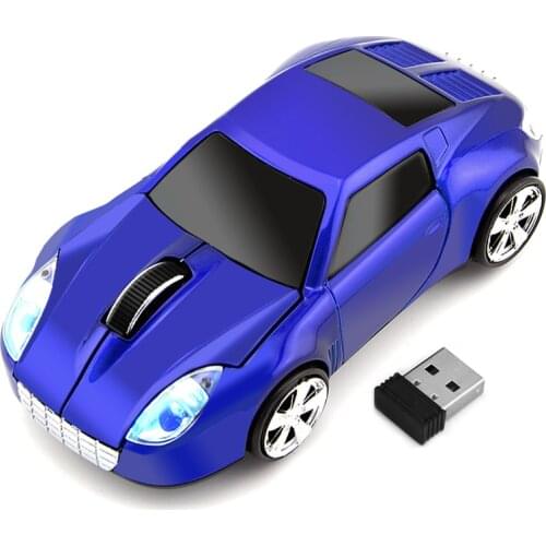 USB Optical Wireless Mouse Fashion Cool Car Designed Creative Game Mice 1600DPI Ergonomic Kid Gift PC Mice with Light LED Mause