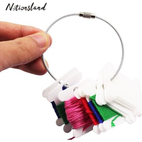 5pcs Metal Ring Thread Card Holder Cross Stitch Embroidery Floss Storage Ring Organizer DIY Craft Supplies