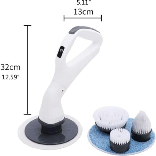 Electric Spin Scrubber Bathtub Scrubber with 4 Replaceable Cleaning Brush Heads for Floor Tile Sink Wall Window Kitchen