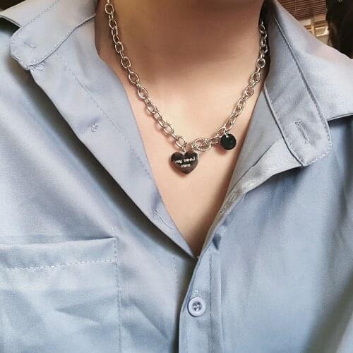 Europe United Punk Geometric Metal Necklace Female Vintage Minimalist Hip-hop Clavicle Link Chain Necklace for Women Jewelry