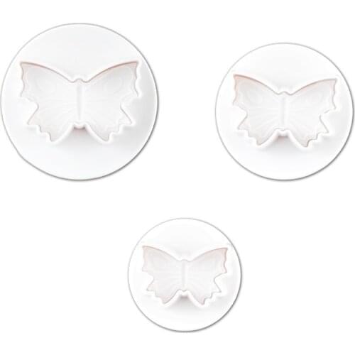 3PCs Butterfly Spring Biscuit Mold Food Grade Plastic Embossing Mold Creative Environmental Protection Material Spot Supply