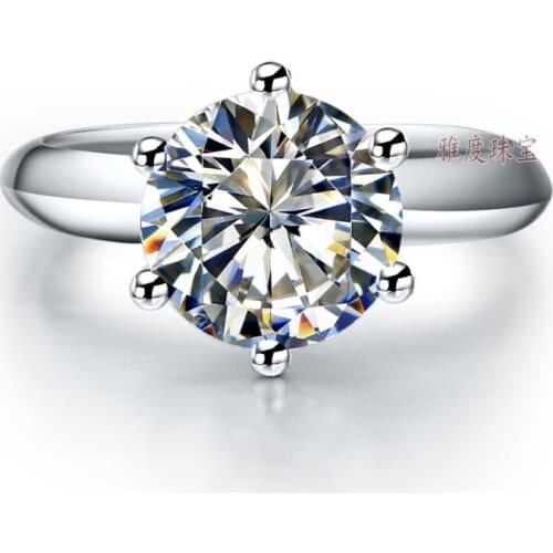 2 Carat White Gold 14K Six Prongs Solitaire Smart Simulate Diamond Women Wedding Ring Excellent Mother Day Gift Fast Shipping