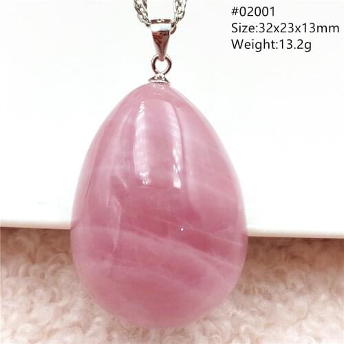 100% Natural Star Light Rose Quartz Pink Pendant Clear Bead Water Drop For Women Mozambique Crystal Necklace Jewelry Love AAAAA