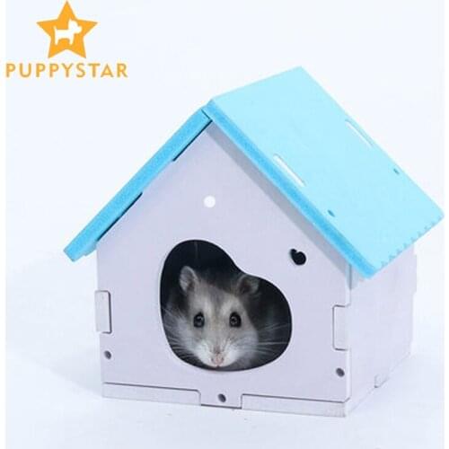 Solid Wood Washable Hamster House Guinea Pig Rat Cage Hamster Houses Mouse Hamster Squirrel House Small Animals Supplies ZG0013