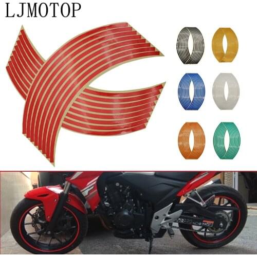 Motorcycle Wheel Sticker Motocross Reflective Decals Rim Tape Strip For Kawasaki ZX11 1100 7R 9 W800 Z750 ZZR600 NINJA 250 300R