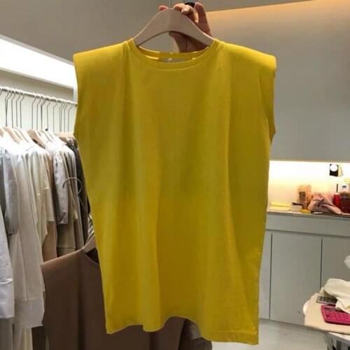 Solid color Tops Women Casual Short Sleeve Tshirt Women T-shirt Solid Color All Match Summer Round Neck Sleeveless Vest for Club