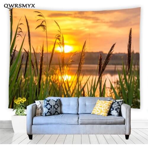 Sunrise Pastoral Scenery Tapestry Aesthetic Wall Hanging Courtyard Balcony Bedroom Dorm Wall Decor Tapestries Home Art Adornment