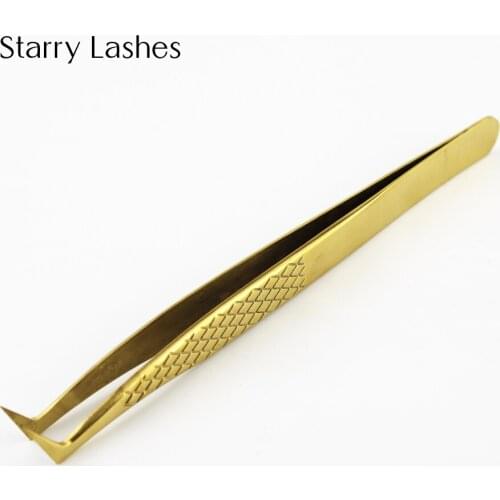 Eyelash Extension Tweezers 90 Degrees Volume Lashes Stainless Steel Accurate Tweezer Non-magnetic Eyelashes Tools Makeup