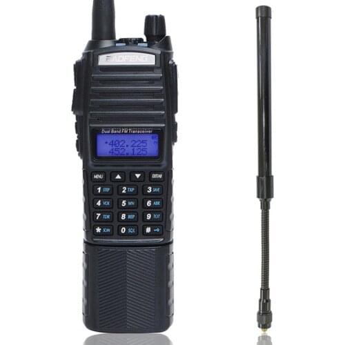 Baofeng UV-82 Walkie Talkie 5W 3800mAh Battery Long Standby Dual PTT Dual Band Radio Transceiver + Gooseneck Tactical Antenna