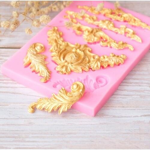 European pattern border silicone mold fondant mold cake decorating tools chocolate gumpaste mold
