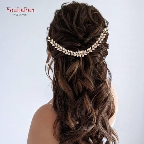 TOPQUEEN HP339 3 Colors Simple Gold and Silver Bride Hair Accessories Rhinestone Comb Bridesmaid Side Comb Hair Clips Headwear