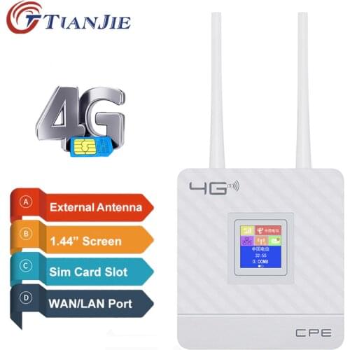TIANJIE 4G wifi router unlocked 4g modem router lte mobile mini router pocket modem wifi sim card hotspot 4g 3g wireless