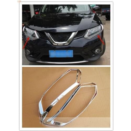For Nissan X-Trail 2014-2016 ABS Chrome before headlight rear tail light decorative frame anti-scratch protection car styling