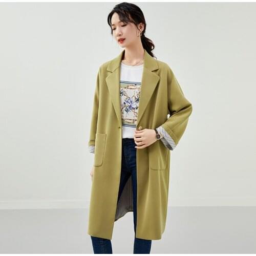 Fashion windbreaker coat womens new autumn loose medium and long fashion temperament coat in 2021